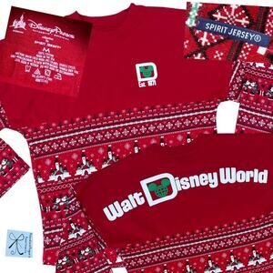 Disney Spirit Jersey Walt Disney World Holiday Christmas Top Kids Sz M